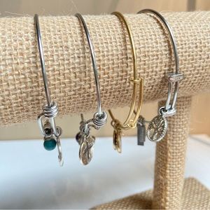 Four expandable charm bracelets signed Unwritten Lia Sophia and Chrysalis